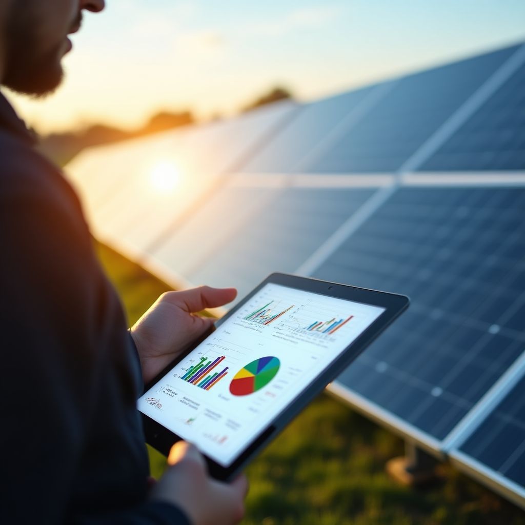 Paneles solares representando inversiones en energía renovable
